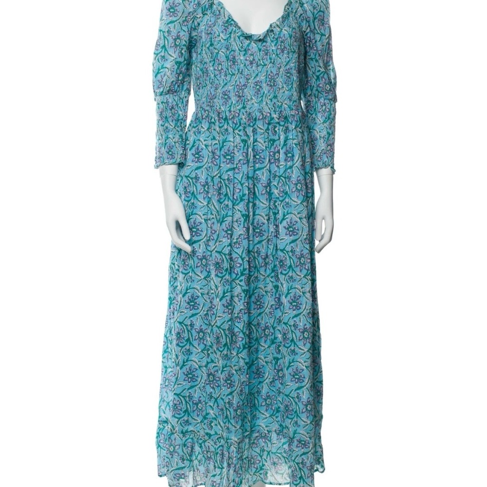 Antik Batik Turquoise Floral Maxi Dress